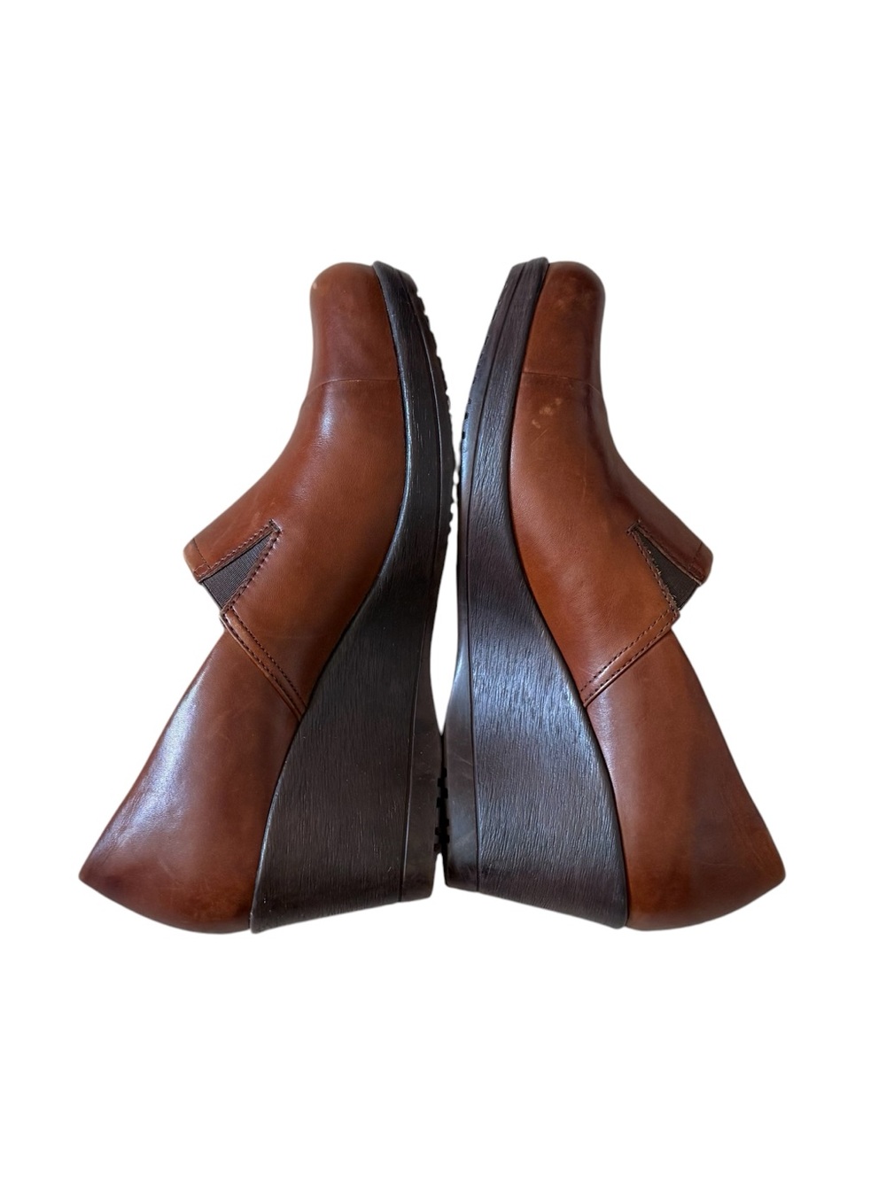 Dansko Rosaline Women's Brown Leather Wedge Clog Shoes Sz 40 - Picture 6 of 9